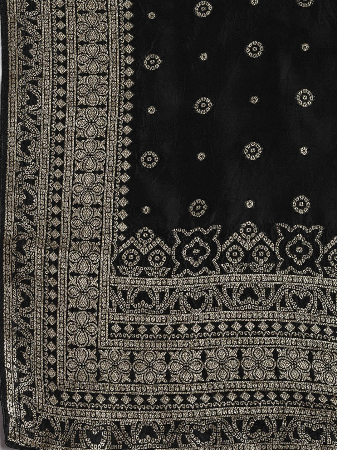 Embroidered Art Silk Unstitched Suit Piece With Dupatta