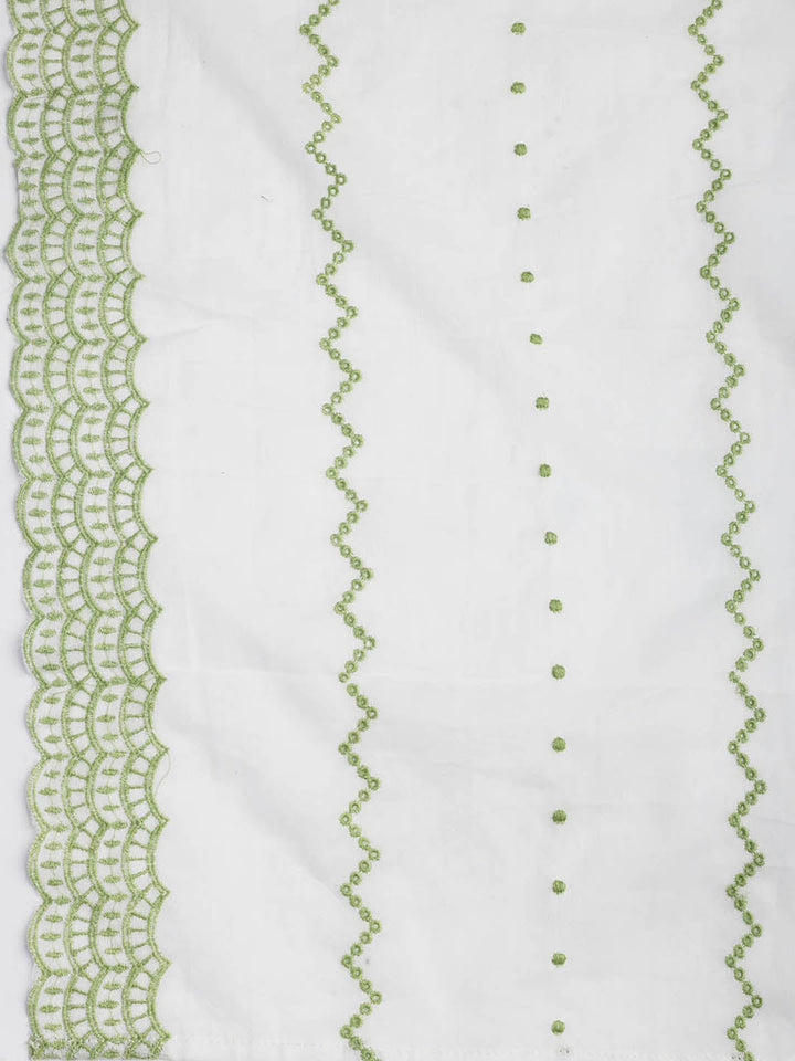 Neck Embroidered Cotton Blend Unstitched Suit With Dupatta