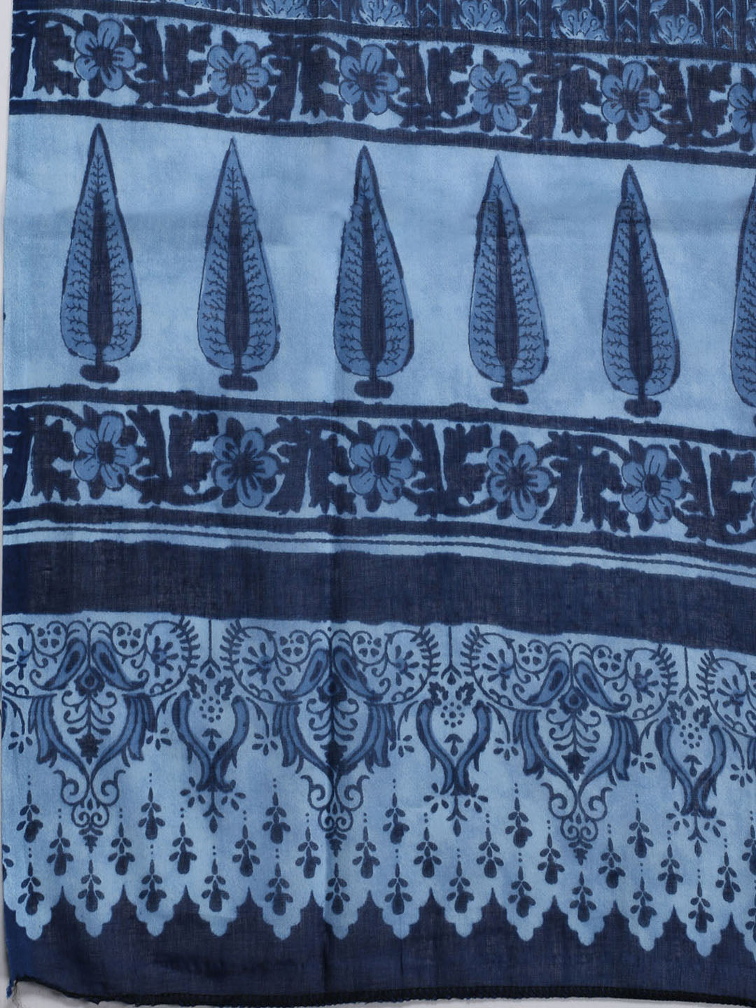Printed Chanderi Unstitched Suit Piece With Dupatta