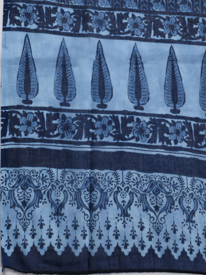 Printed Chanderi Unstitched Suit Piece With Dupatta