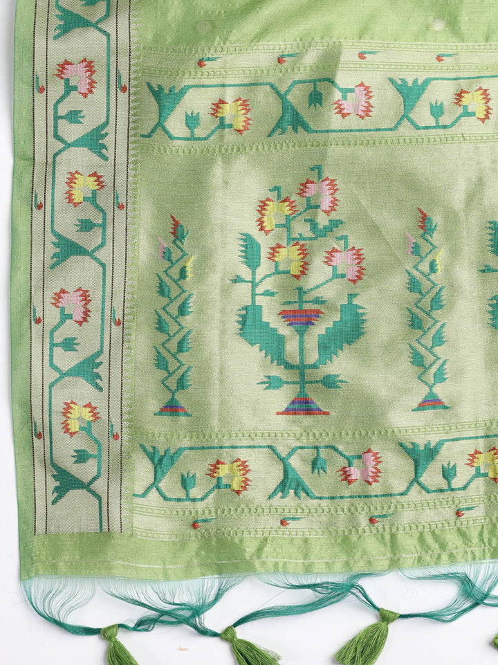 Woven Chanderi Unstitched Suit Piece With Dupatta