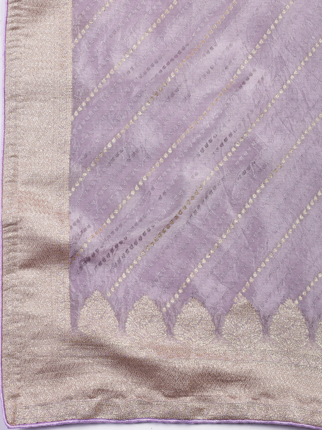 Woven Border Chanderi Unstitched Suit With Dupatta