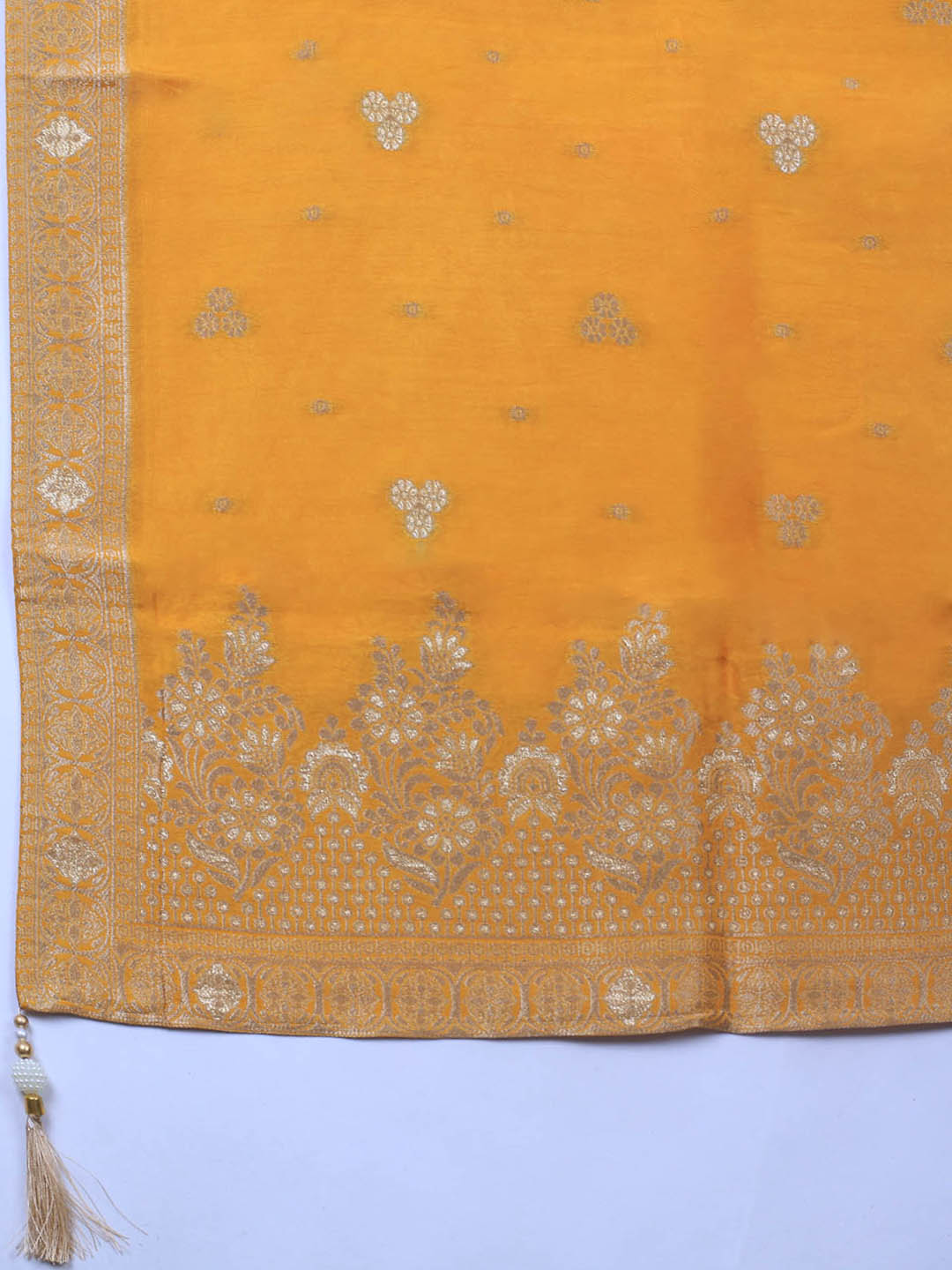 Embroidery Chanderi Unstitched Suit With Dupatta