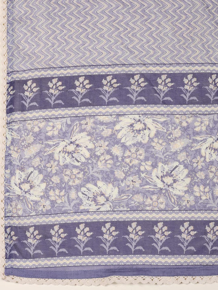 Printed Chanderi Unstitched Suit Piece With Dupatta