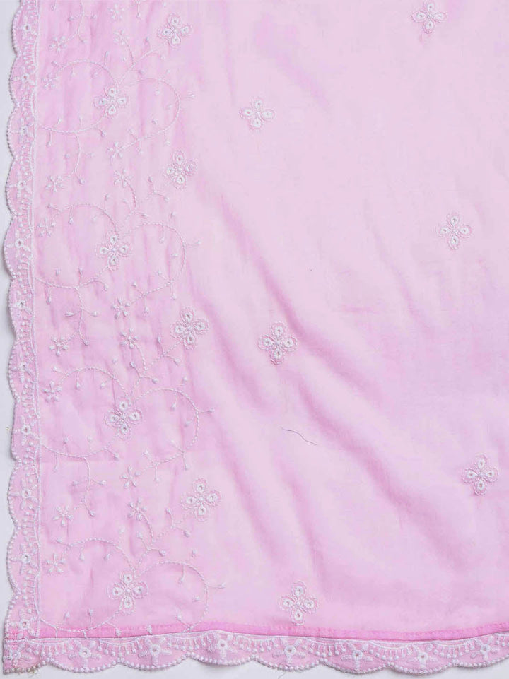 Neck Embroidery Cotton Unstitched Suit With Dupatta