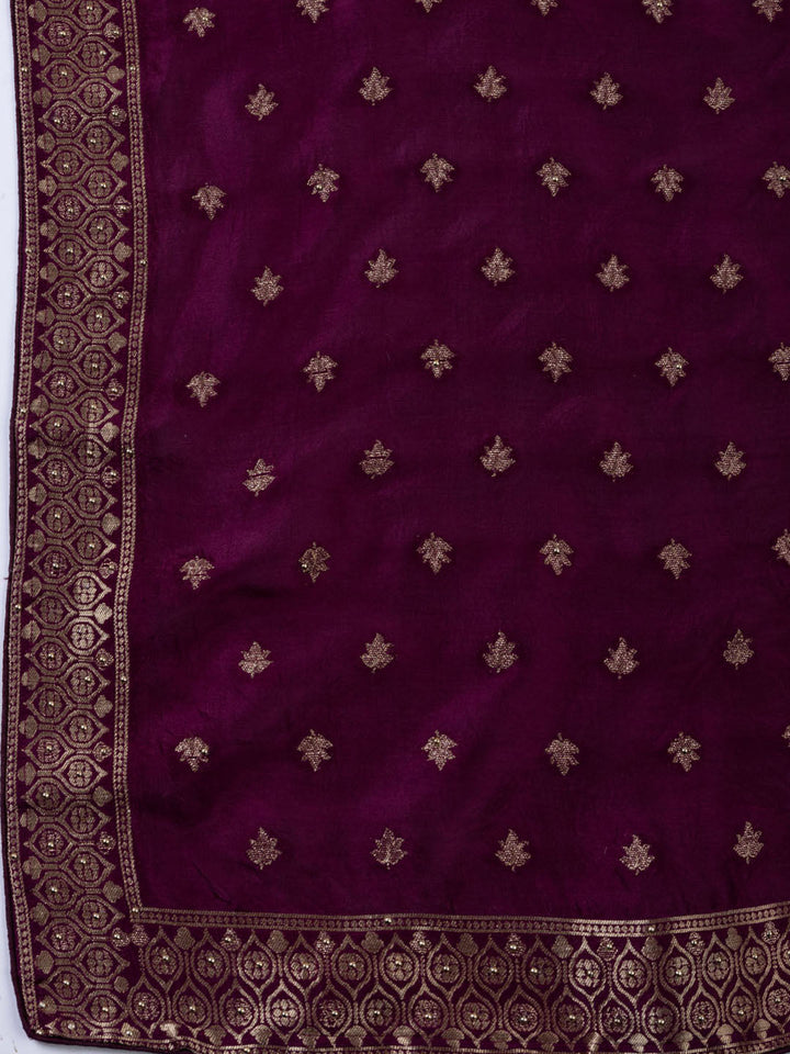 Woven Art Silk Unstitched Suit Piece With Dupatta