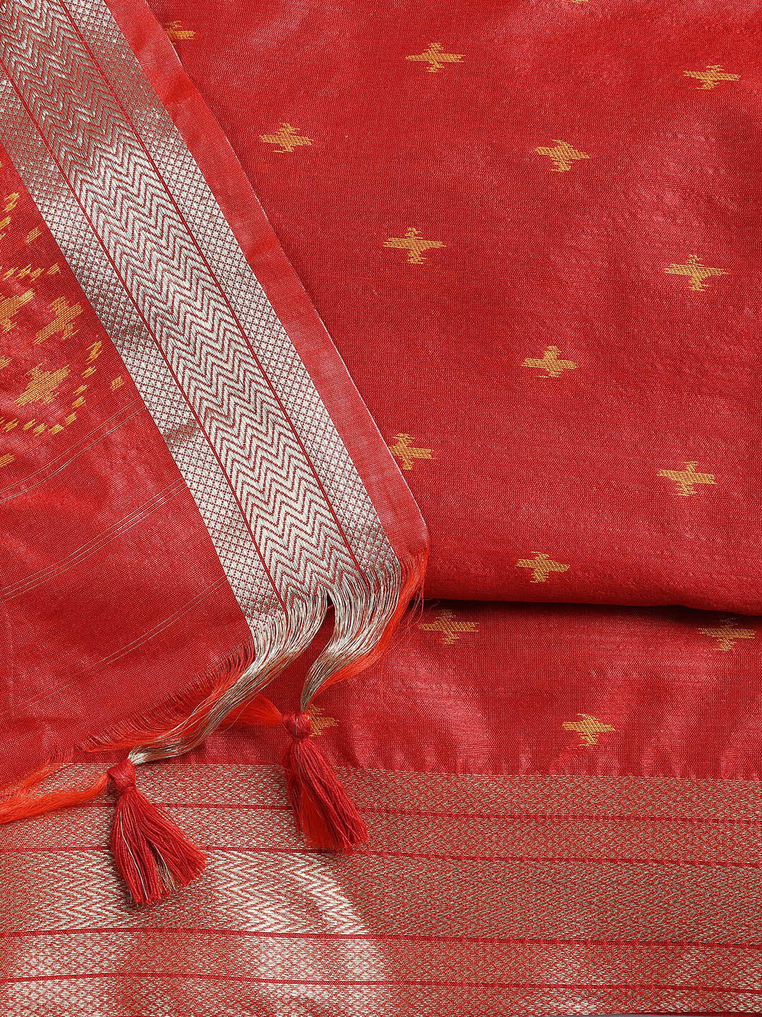 Woven Chanderi Unstitched Suit Piece With Dupatta