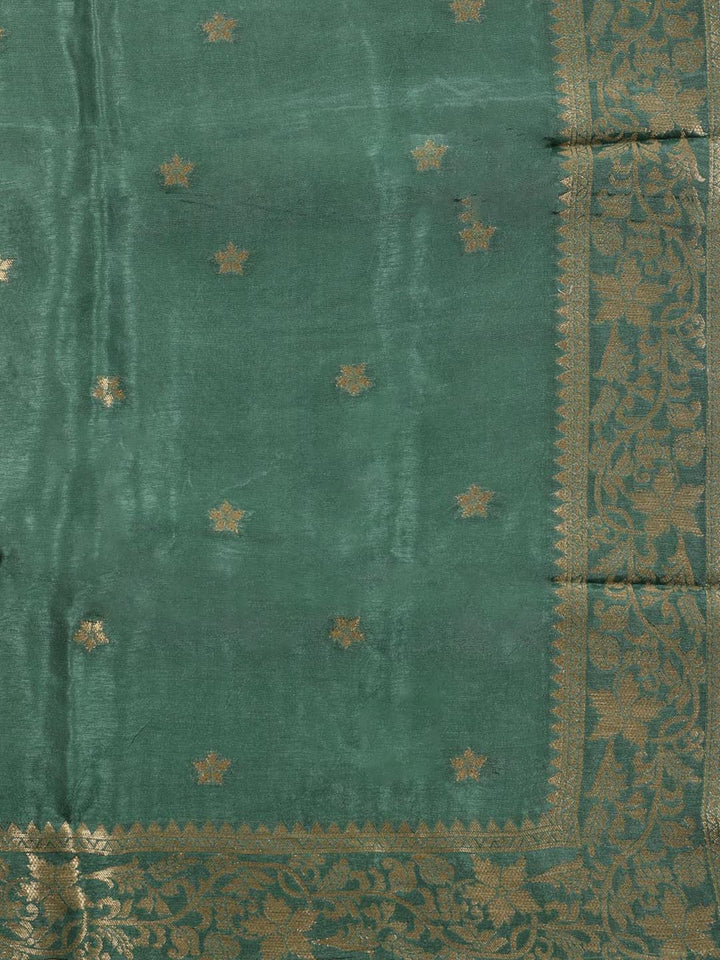 Neck Embroidery Chanderi Unstitched Suit Piece With Dupatta
