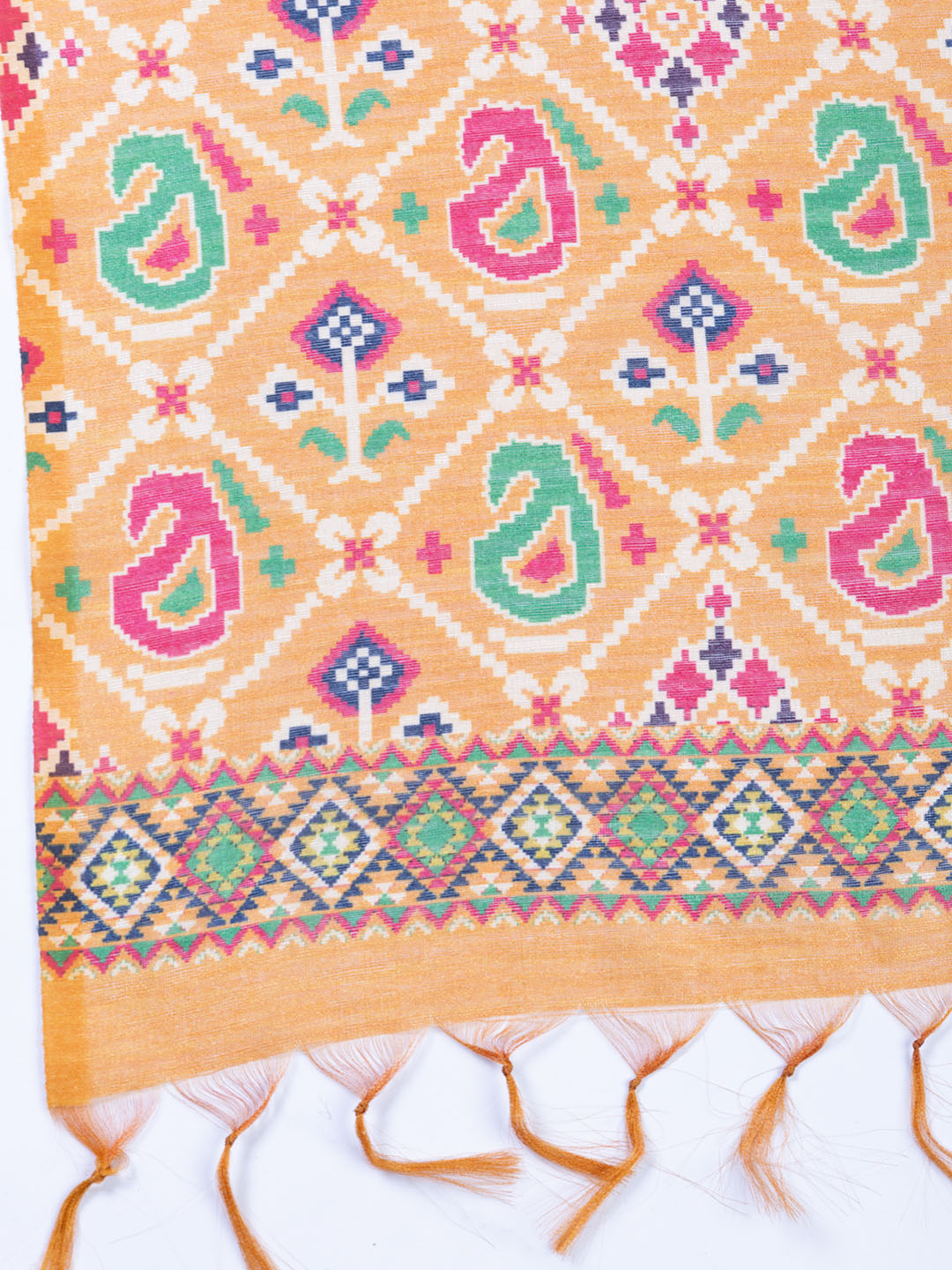 Neck Embroidered Chanderi Unstitched Suit With Dupatta