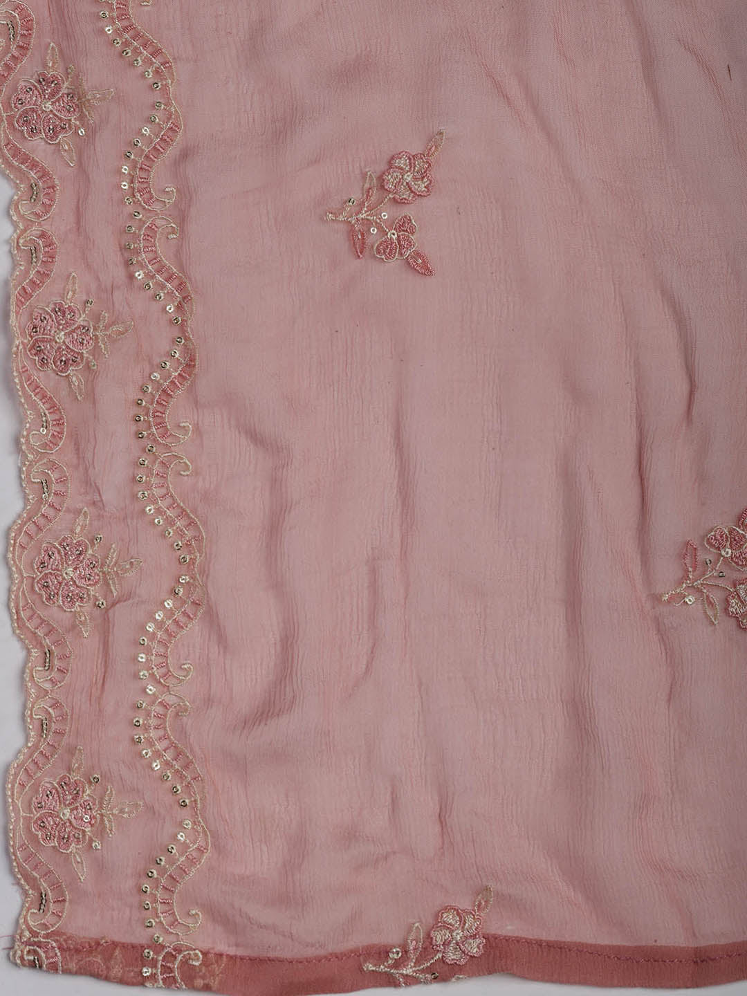 Embroidered Chanderi Unstitched Suit Piece With Dupatta