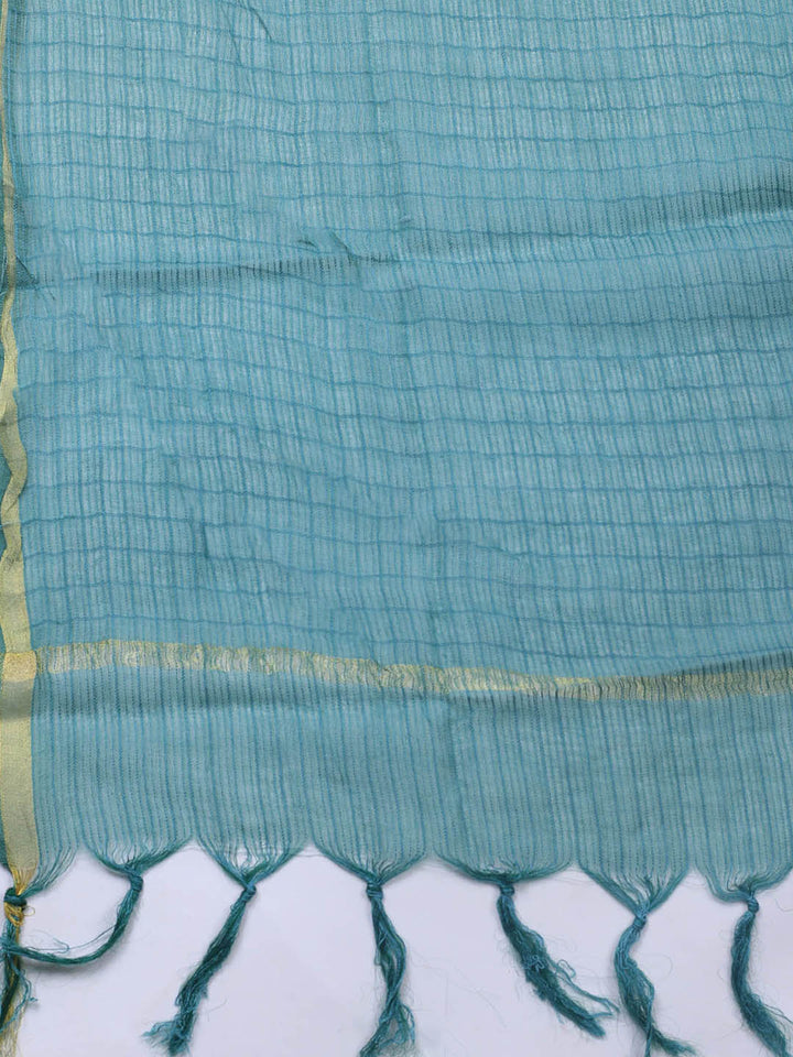 Neck Embroidery Cotton Blend Unstitched Suit With Dupatta