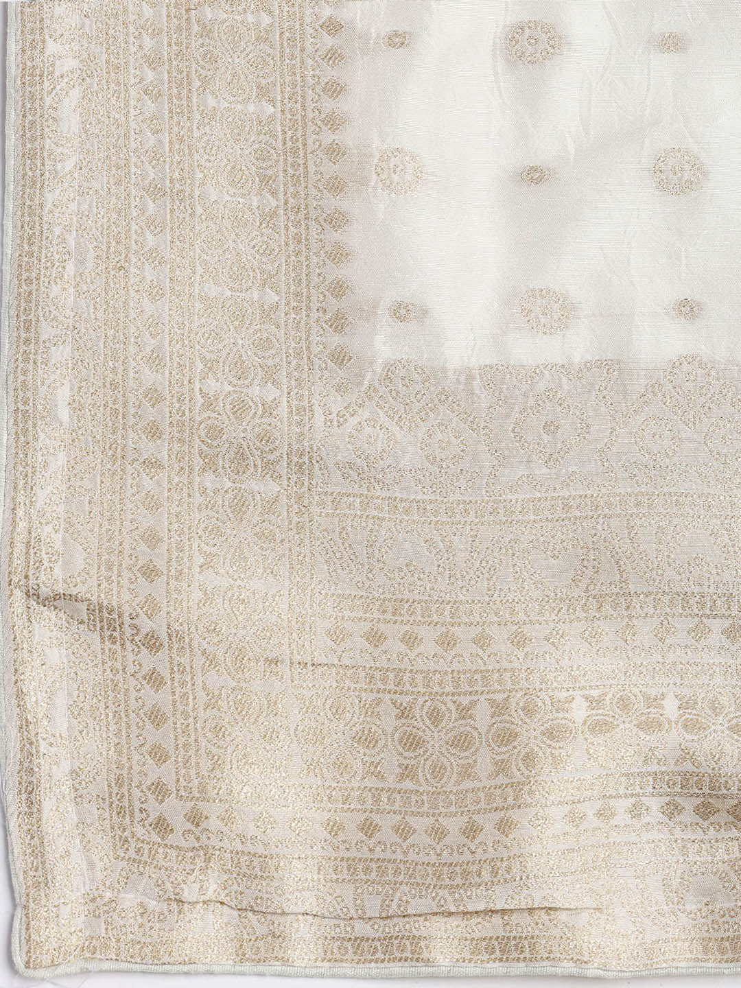 Embroidered Art Silk Unstitched Suit Piece With Dupatta