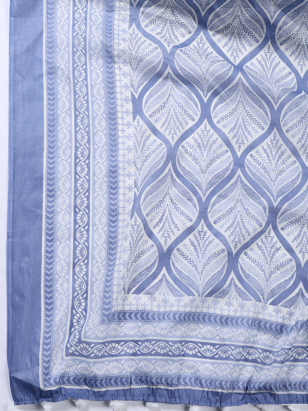 Printed Cotton Blend Unstitched Suit With Dupatta