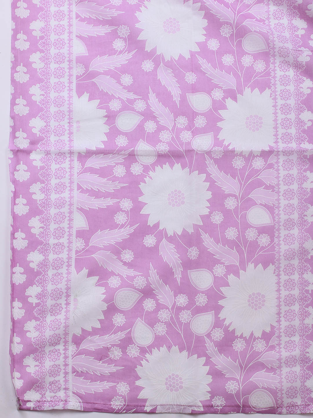 Printed Cotton Blend Unstitched Suit With Dupatta