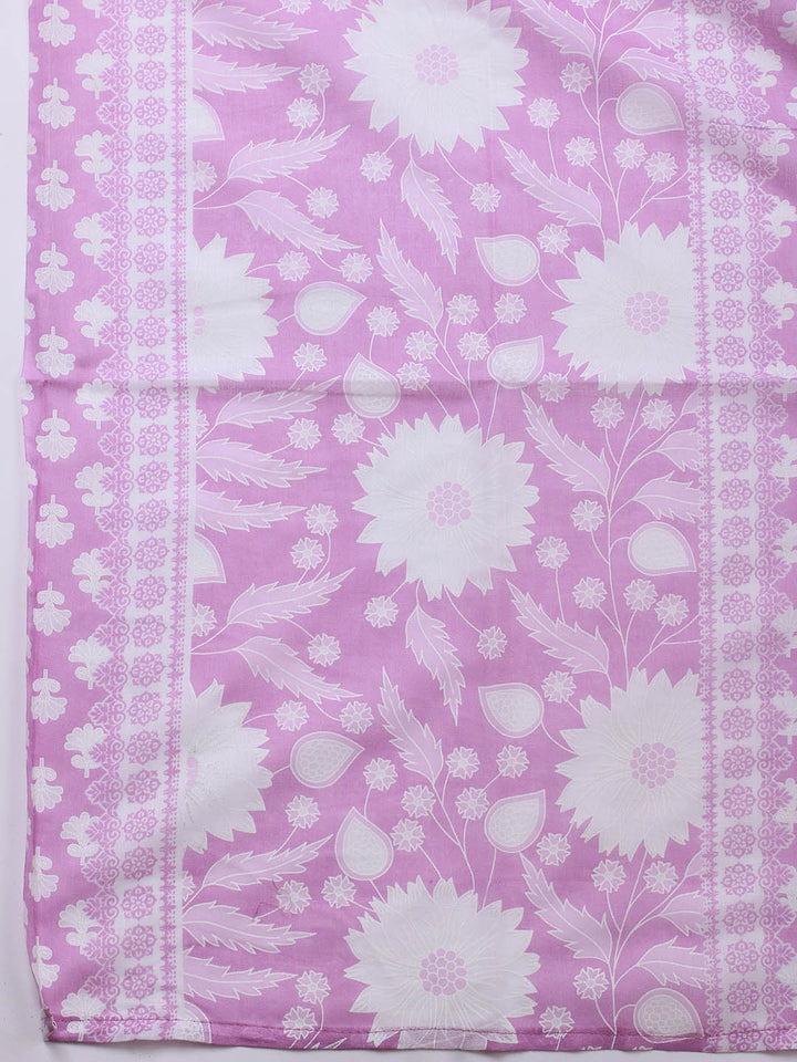 Printed Cotton Blend Unstitched Suit With Dupatta