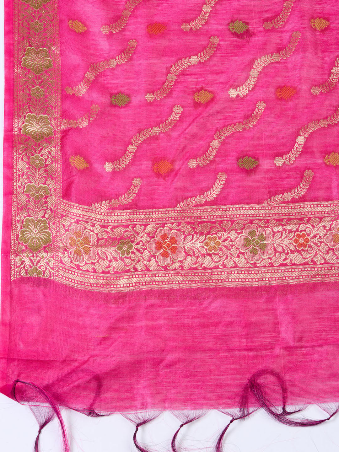 Woven Chanderi Unstitched Suit With Dupatta