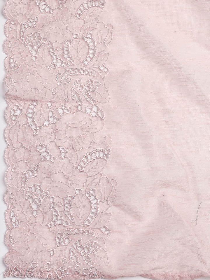 Embroidery Linen Unstitched Suit With Dupatta