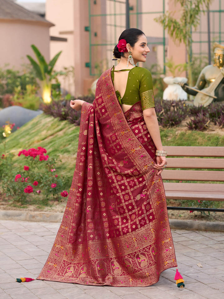 Sequence Woven Design Art Silk Saree