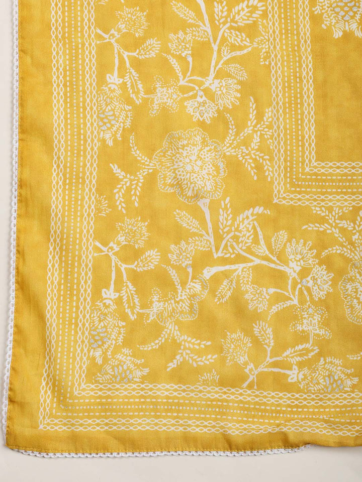 Neck Embroidery Chanderi Unstitched Suit Piece With Dupatta