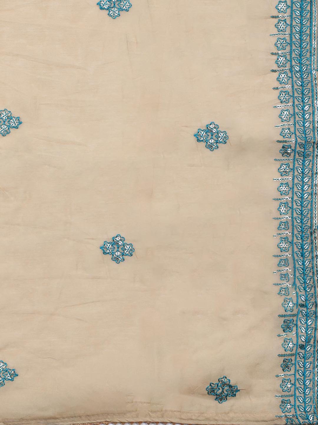 Embroidered Cotton Blend Unstitched Suit Piece With Dupatta