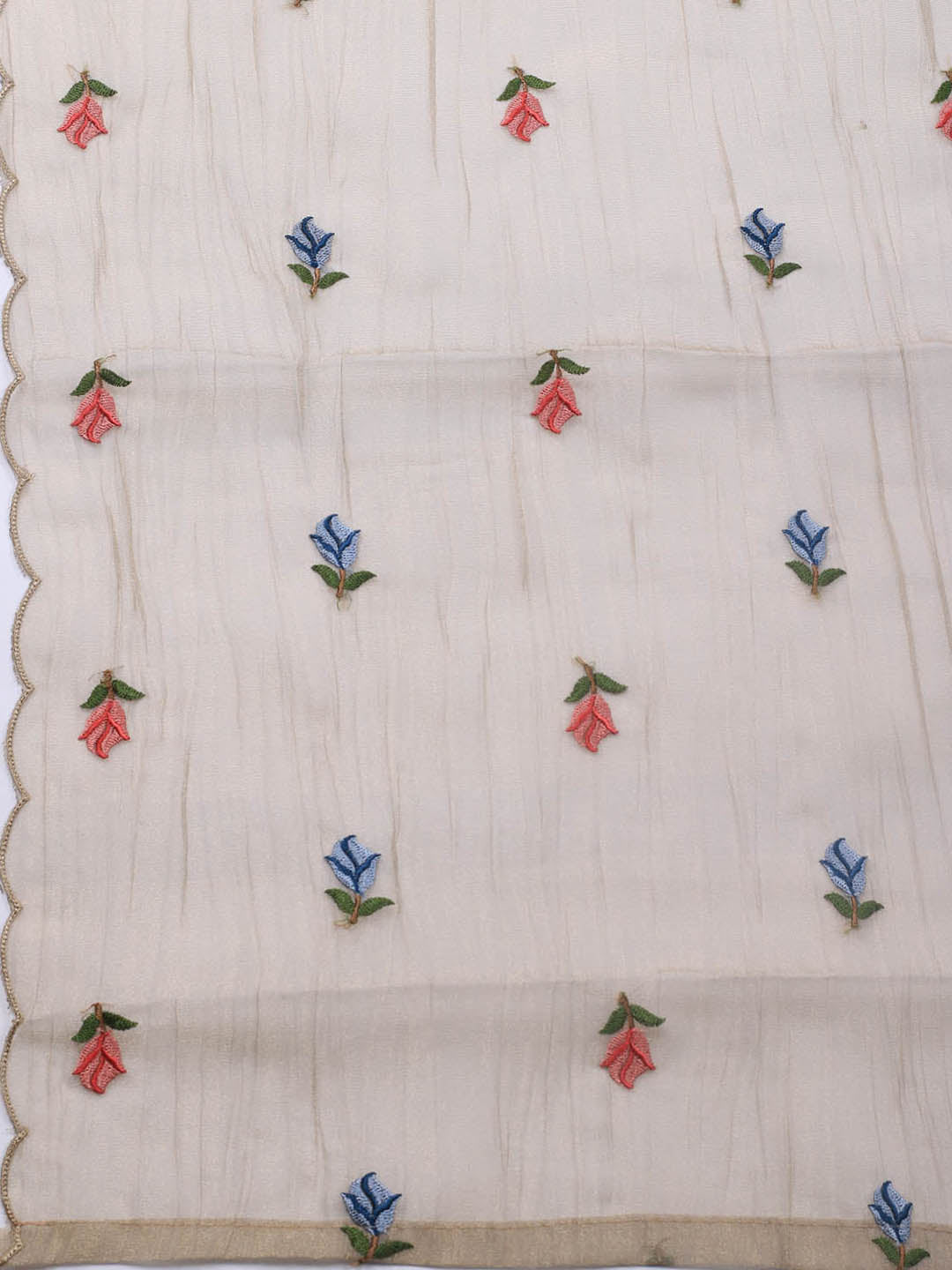 Neck Embroidery Tissue Unstitched Suit With Dupatta