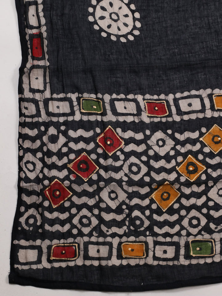 Printed Cotton Blend Unstitched Suit With Dupatta
