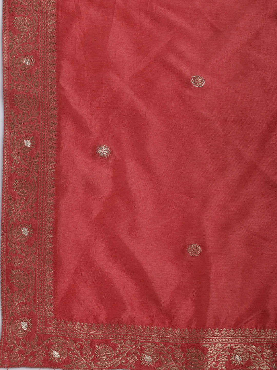 Embroidered Chanderi Unstitched Suit Piece With Dupatta