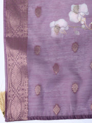 Neck Embroidery Chanderi Unstitched Suit With Dupatta