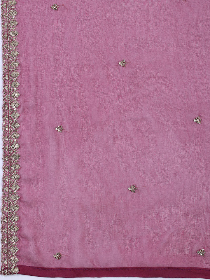 Neck Embroidered Tissue Unstitched Suit With Dupatta
