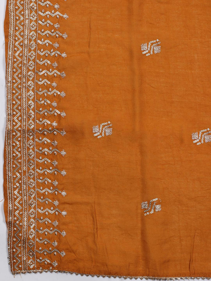 Embroidered Cotton Blend Unstitched Suit Piece With Dupatta