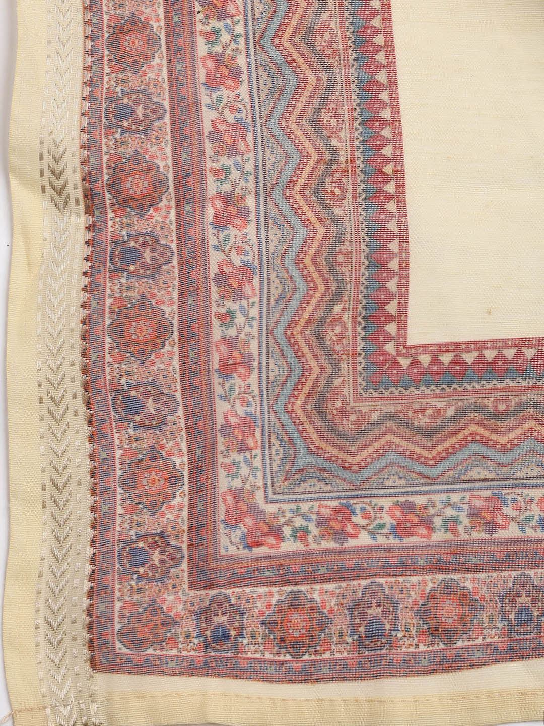 Printed Chanderi Unstitched Suit Piece With Dupatta