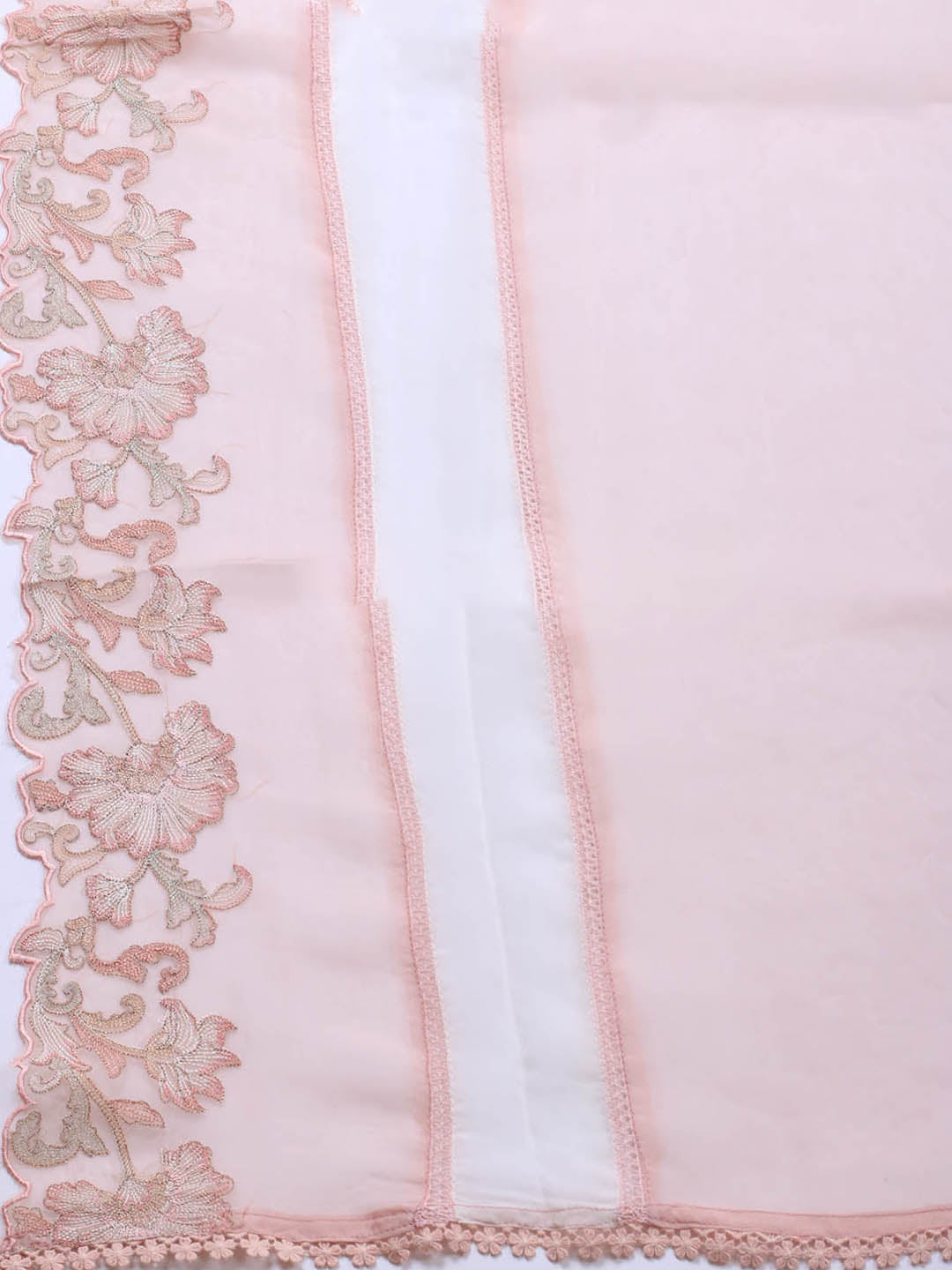 Embroidery Linen Unstitched Suit With Dupatta