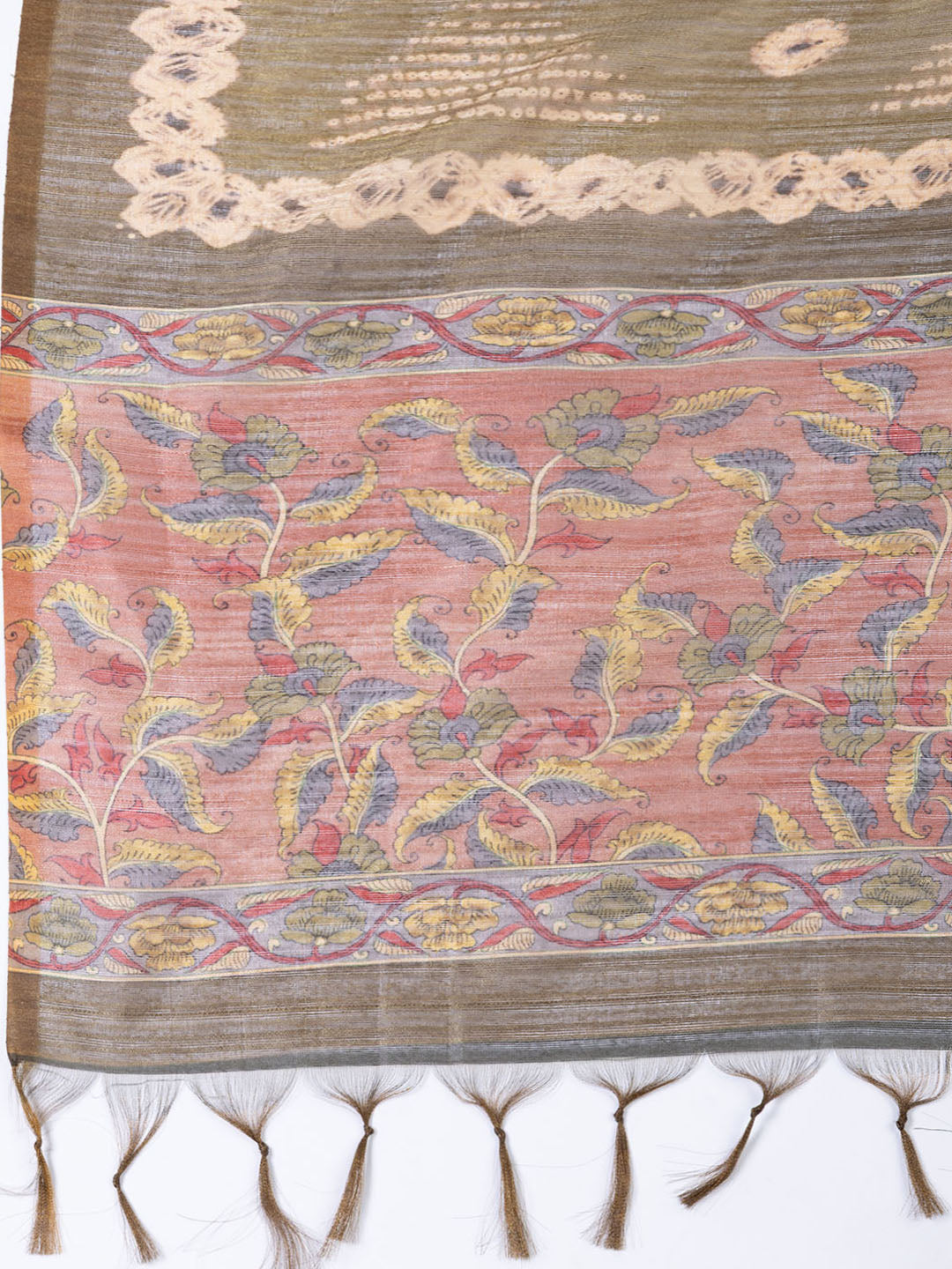 Neck Embroidered Tussar Unstitched Suit Piece With Dupatta