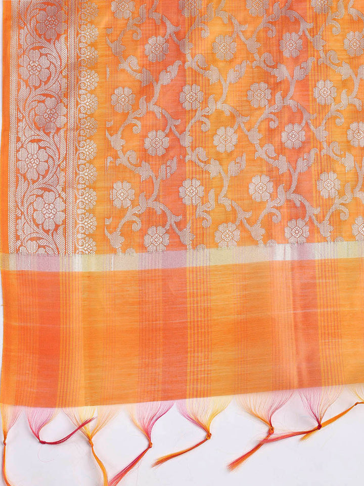 Woven Chanderi Unstitched Suit With Dupatta
