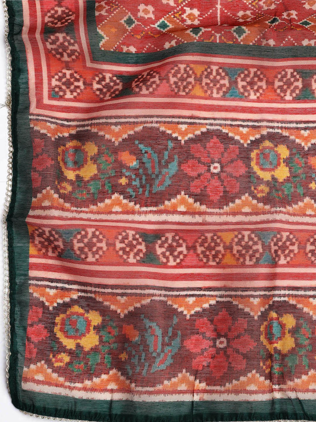Printed Linen Unstitched Suit With Dupatta