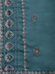 Embroidered Organza Unstitched Suit Piece With Dupatta