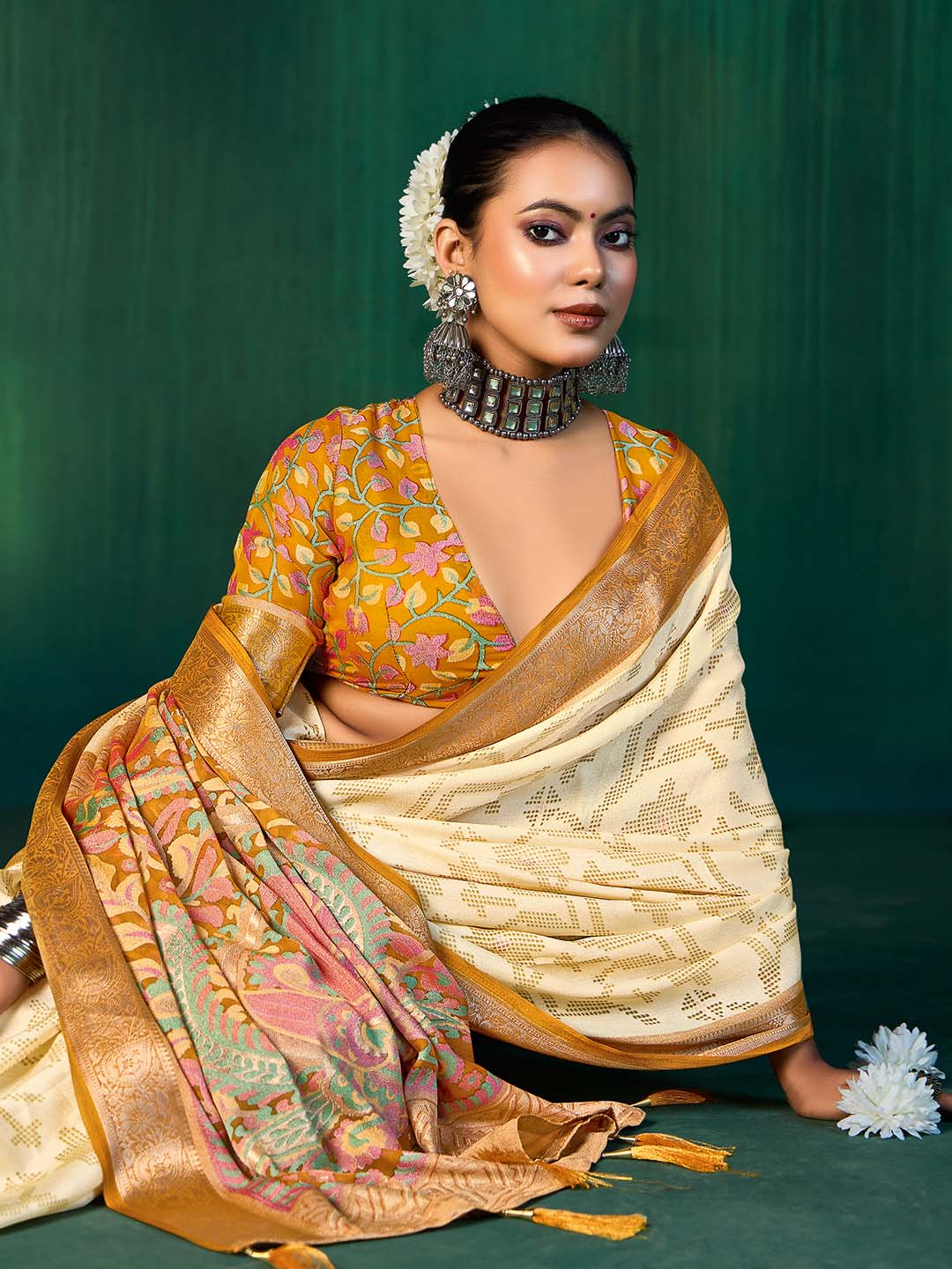 Bandhani Printed Georgette Saree