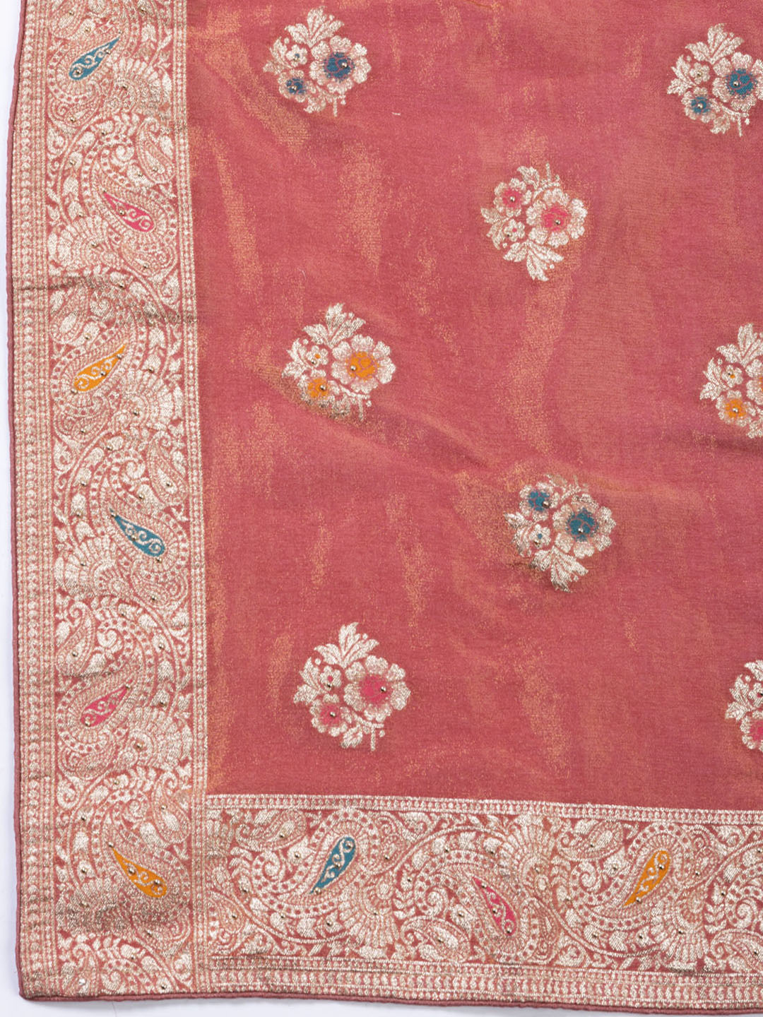 Woven Tissue Unstitched Suit Piece With Dupatta