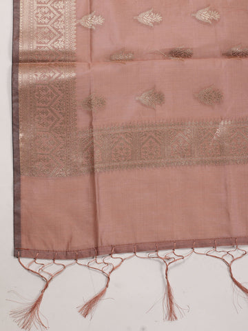 Woven Chanderi Unstitched Suit With Dupatta