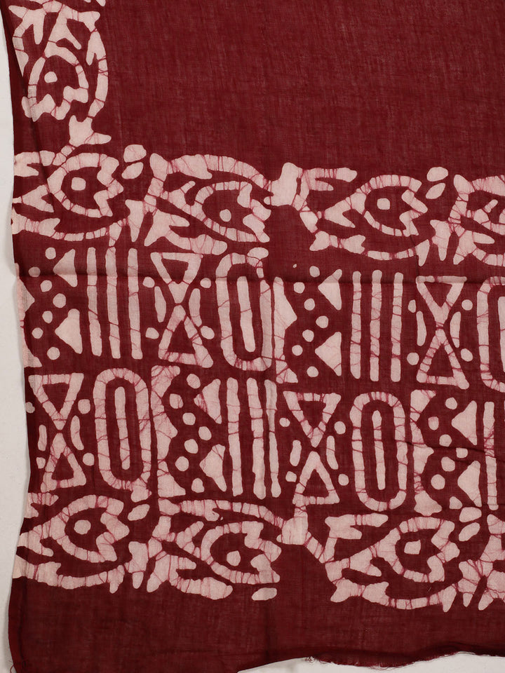 Printed Cotton Blend Unstitched Suit With Dupatta