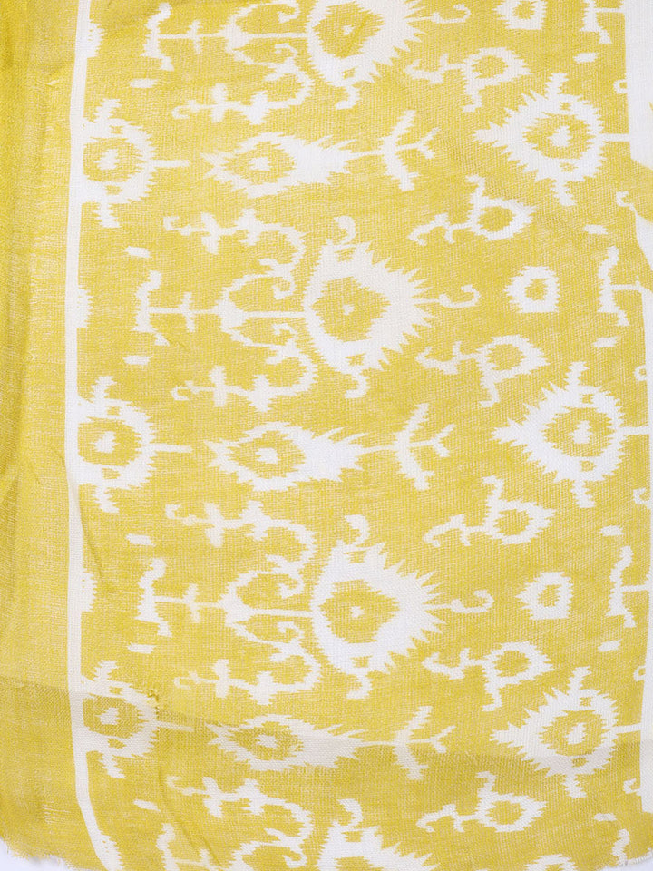 Printed Cotton Blend Unstitched Suit With Dupatta