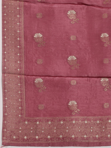 Woven Chanderi Unstitched Suit With Dupatta