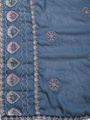 Embroidered Organza Unstitched Suit Piece With Dupatta