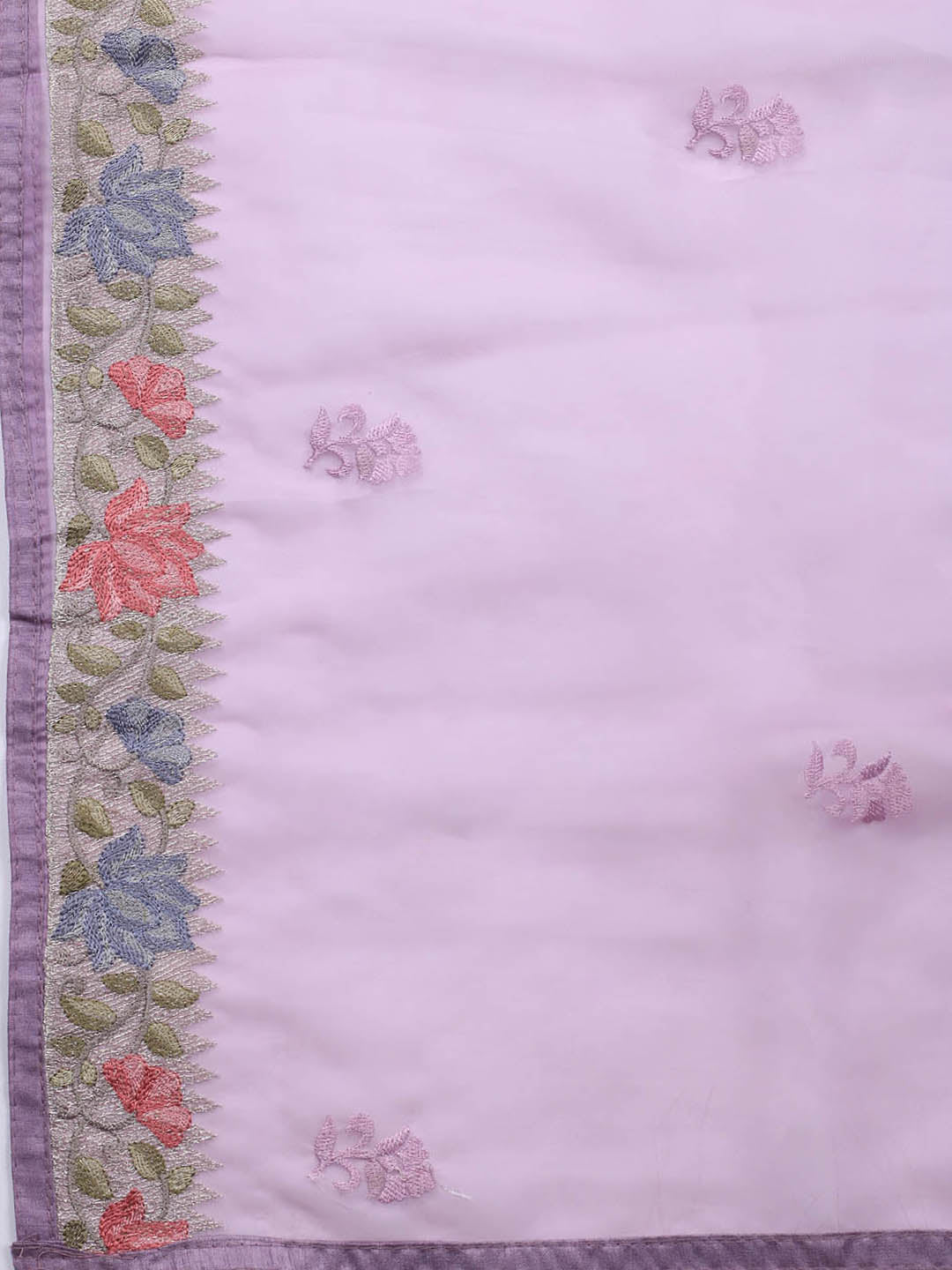 Neck Embroidery Organza Unstitched Suit Piece With Dupatta