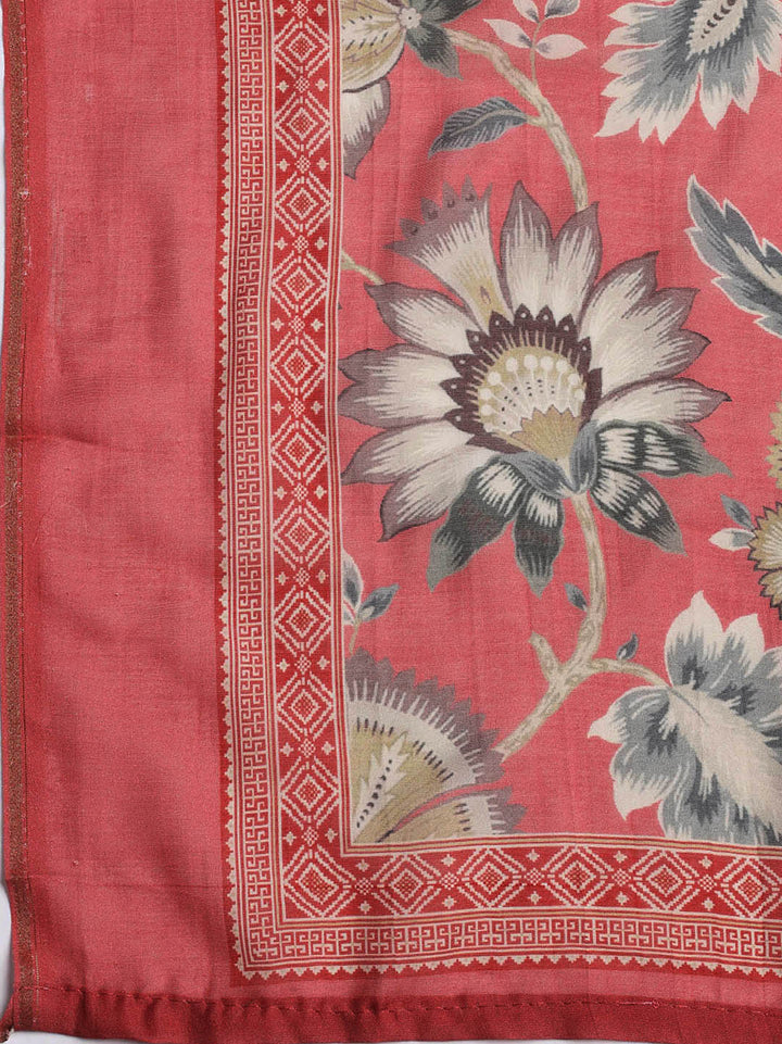 Printed Muslin Unstitched Suit With Dupatta