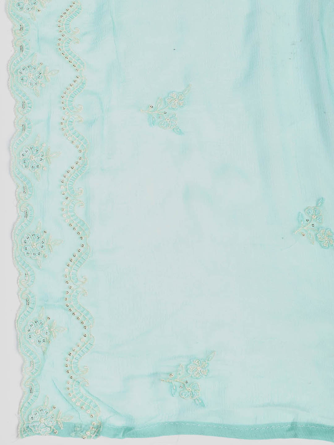 Embroidered Chanderi Unstitched Suit Piece With Dupatta