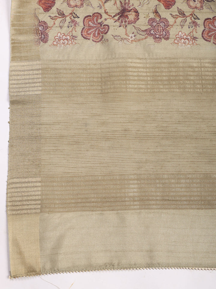 Neck Embroidered Tissue Unstitched Suit With Dupatta