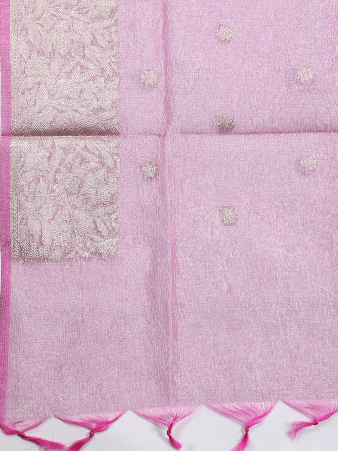 Neck Embroidered Tissue Unstitched Suit Piece With Dupatta