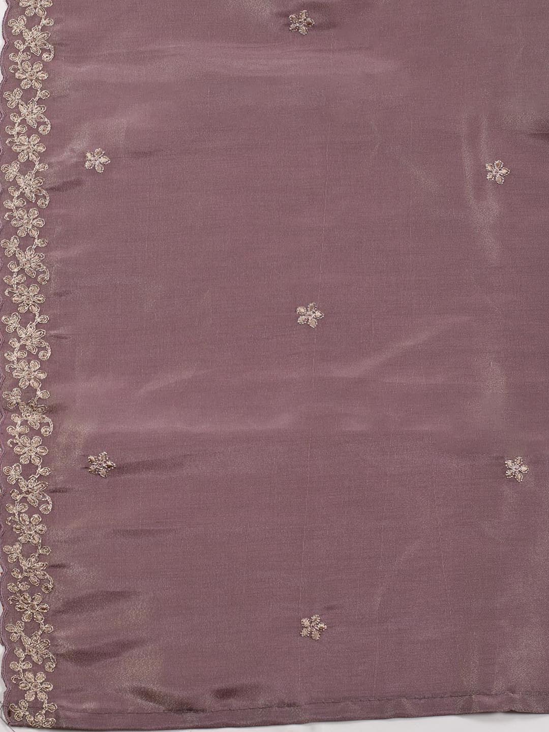 Neck Embroidered Tissue Unstitched Suit With Dupatta