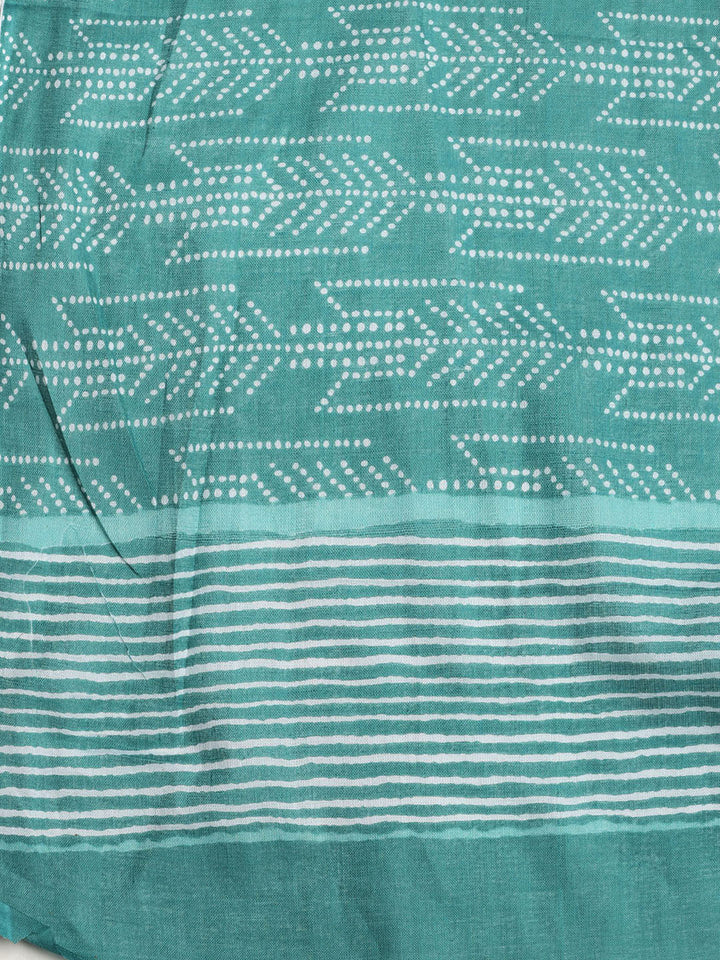Printed Cotton Blend Unstitched Suit With Dupatta